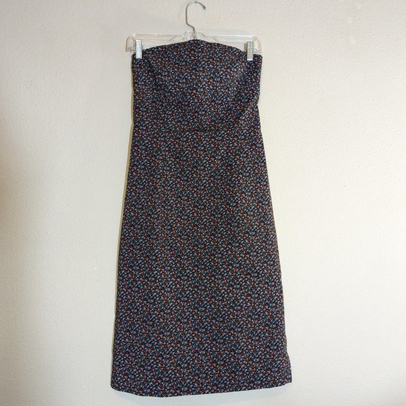 Necessary Objects y2k Vintage Strapless Disty Floral Midi Dress Size M - Picture 10 of 10